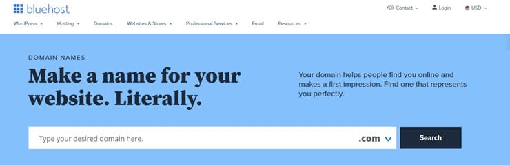 Bluehost Domains