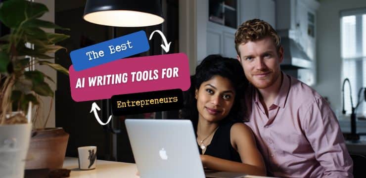Best AI Writing Tools Top Image Happy couples, both content writers, are harnessing AI writing tools to co-create masterpieces, blending love with tech.