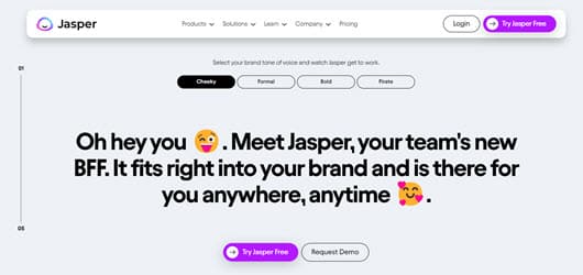Jasper.ai Website Home Page Screenshot