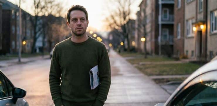 How to use AI for landing pages without losing conversions Founder staring at crowded inbox on laptop with cold coffee on desk