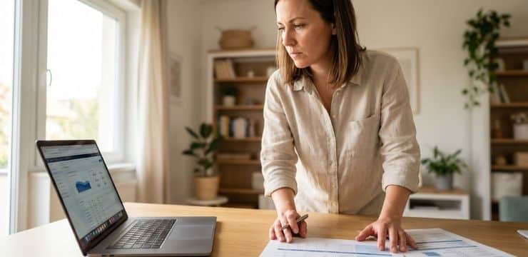 Optimizing Google Business Profile Local business owner optimizing Google Business Profile with structured steps to improve local SEO rankings and leads